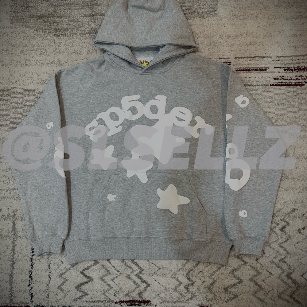 Grey Sp5der Beluga Hoodie